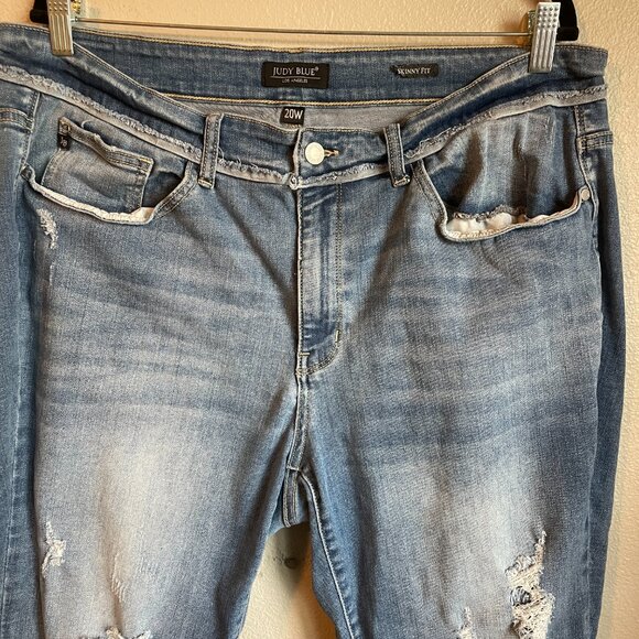 Judy Blue Jeans Skinny Fit Ripped Style JB82357MD-PL Size 20W - Picture 2 of 11